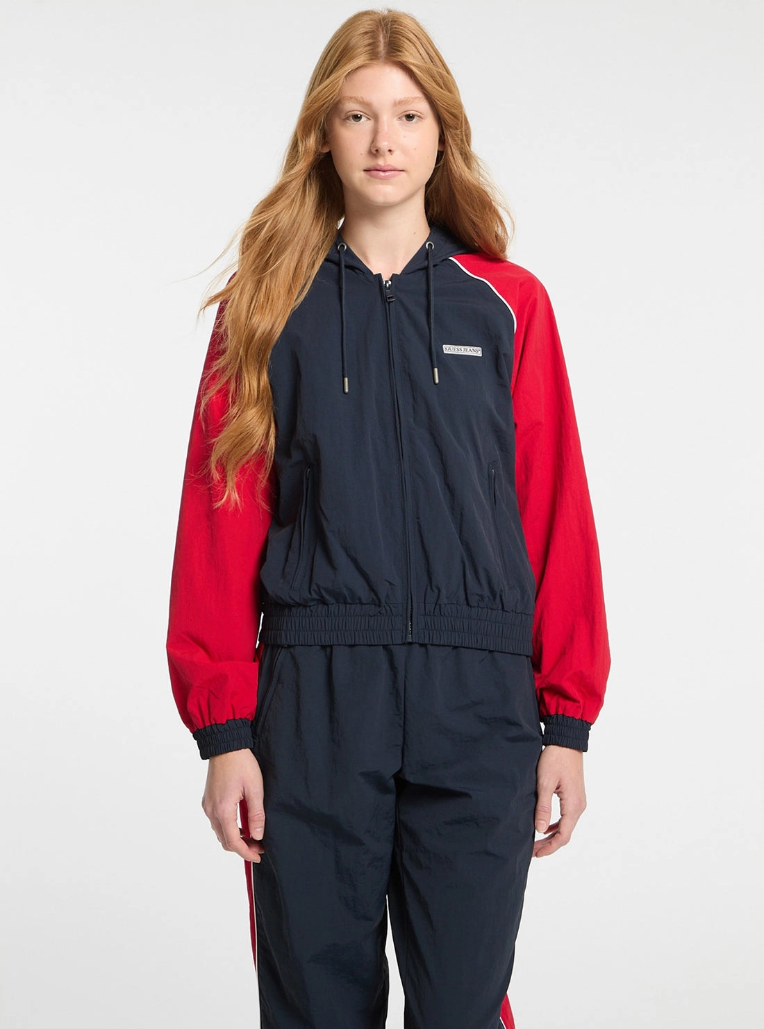 Guess Jeans Navy Red Windbreaker Jacket SoftshellMaterial