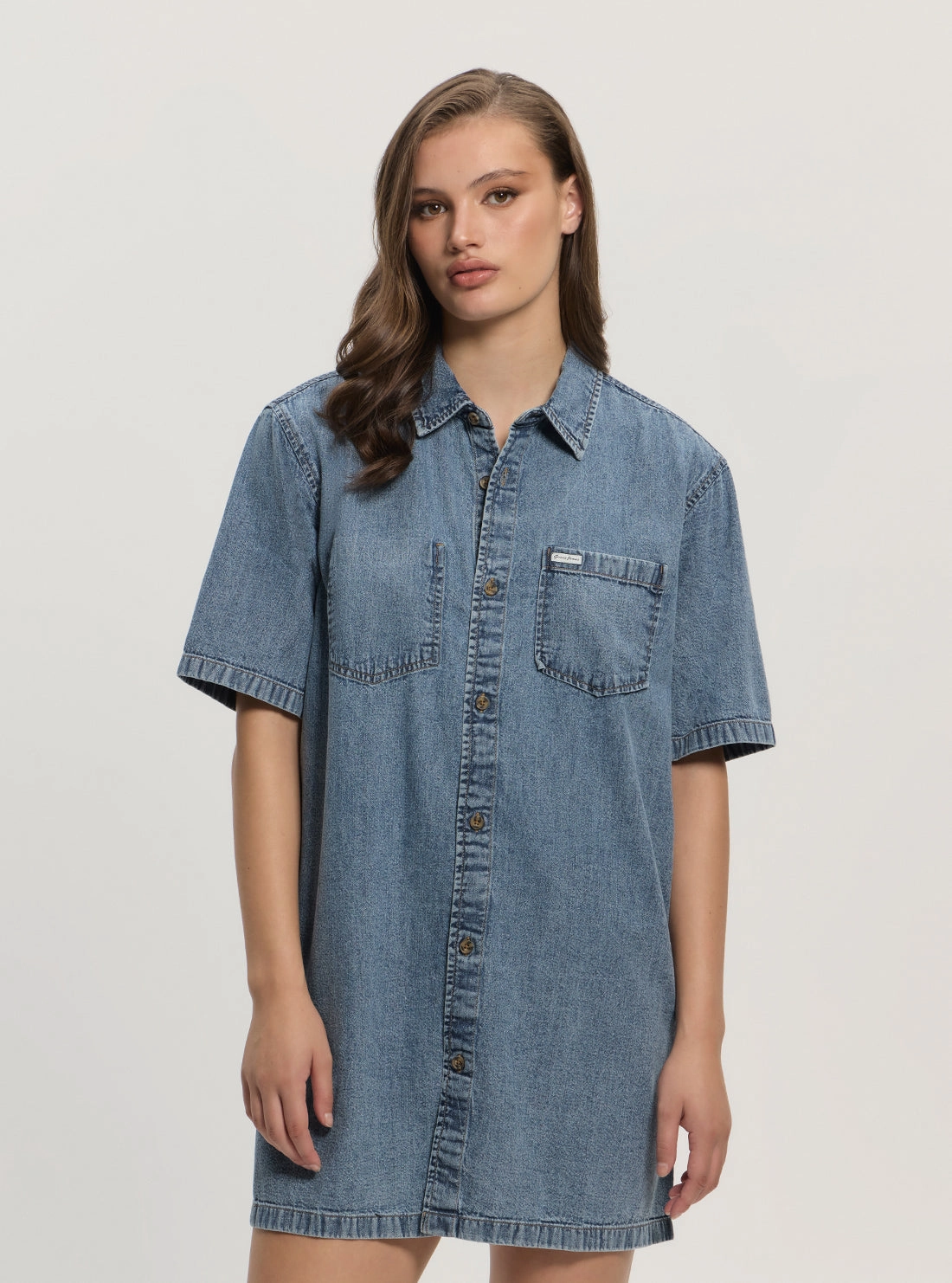 Air Layer A-Line Guess Jeans Oversize Shirt Denim Dress