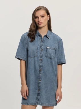 Guess Jeans Oversize Shirt Denim Dress Minimalist Fit