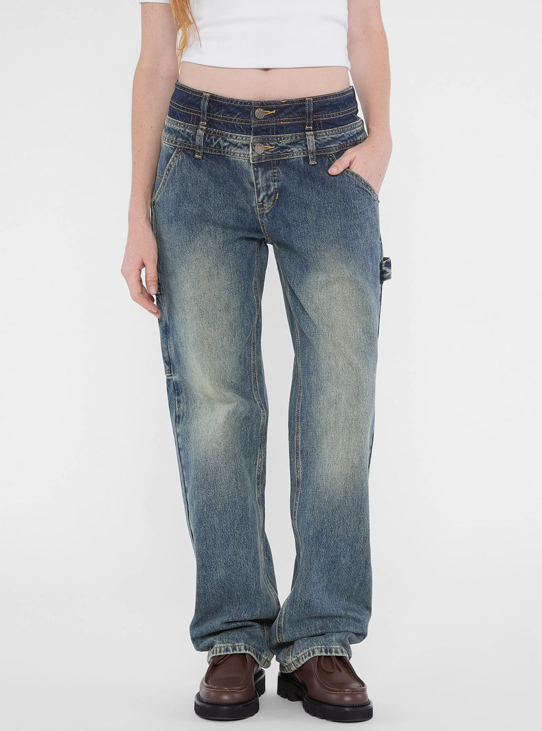 Guess Originals Double Waistband Carpenter Jeans Button Fly Option