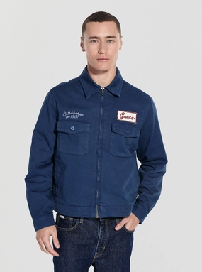 Hidden Storage Compartments Guess Originals Eco Blue Full Zip Cap Jacket