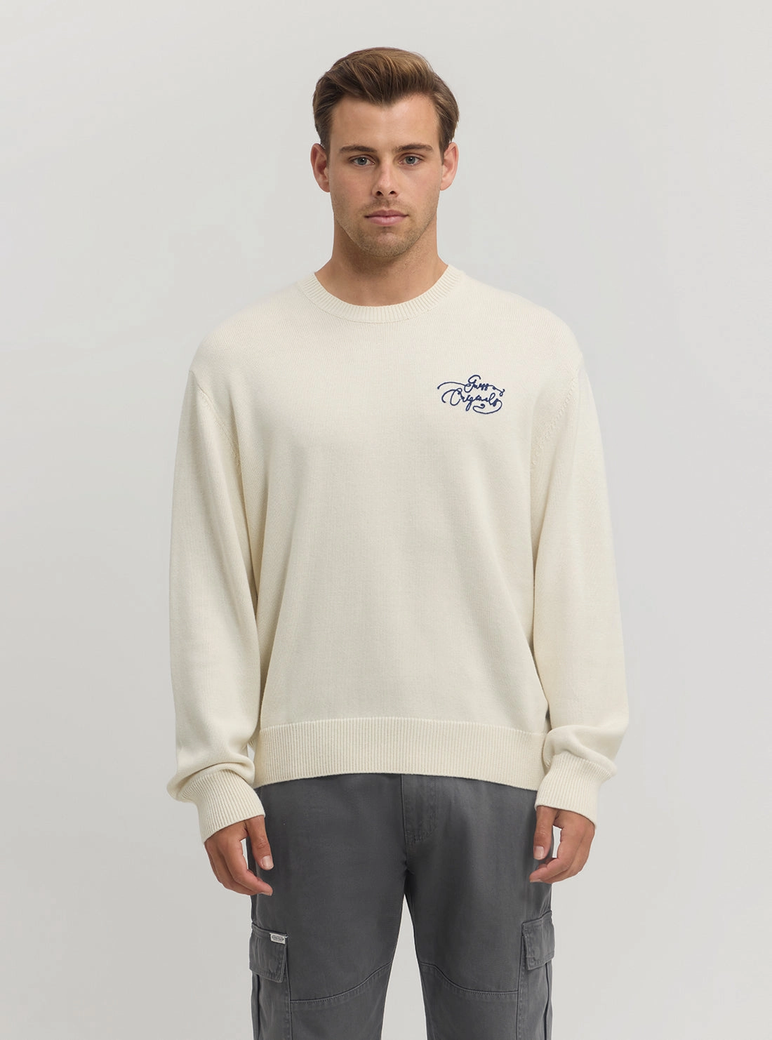 Guess Originals Embellished Sweater Low Profile Waistband Integration