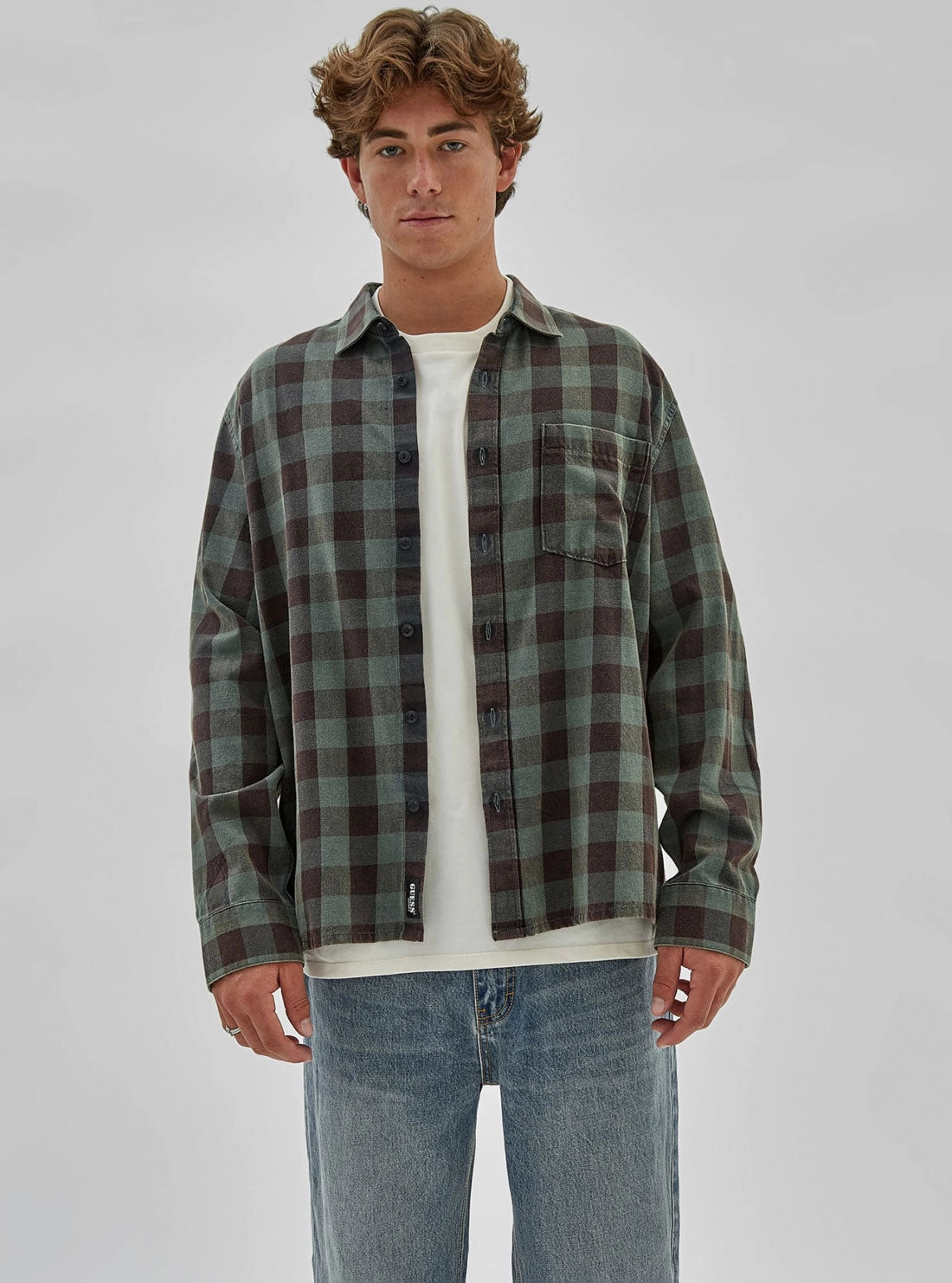 Guess Originals Flannel Long Sleeve Shirt Outerwear Companion Functional Wear