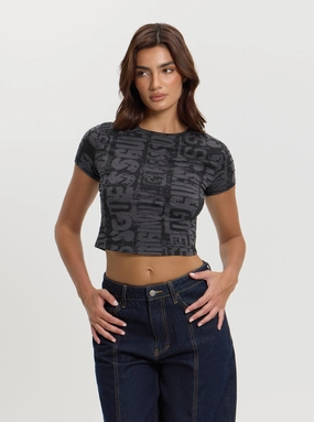 GUESS Originals Printed Baby Tee Breathable mesh lining HeatSealed Seams