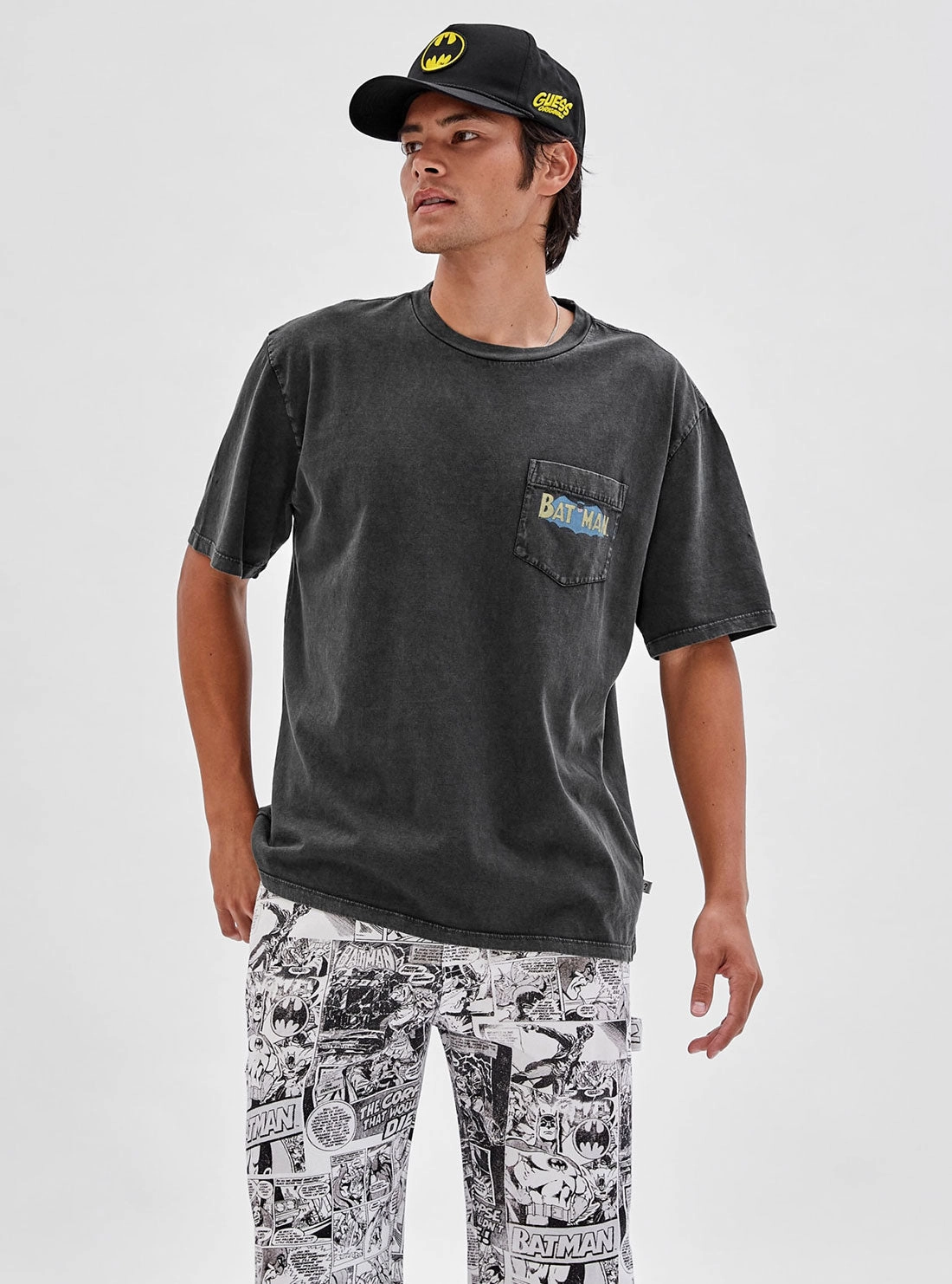 Guess Originals x Batman Black Spotlight T-Shirt Biodegradable Fiber OdorControl Technology