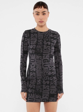 Indoor Event Easy Layering Guess Originals Black Printed Mini Dress