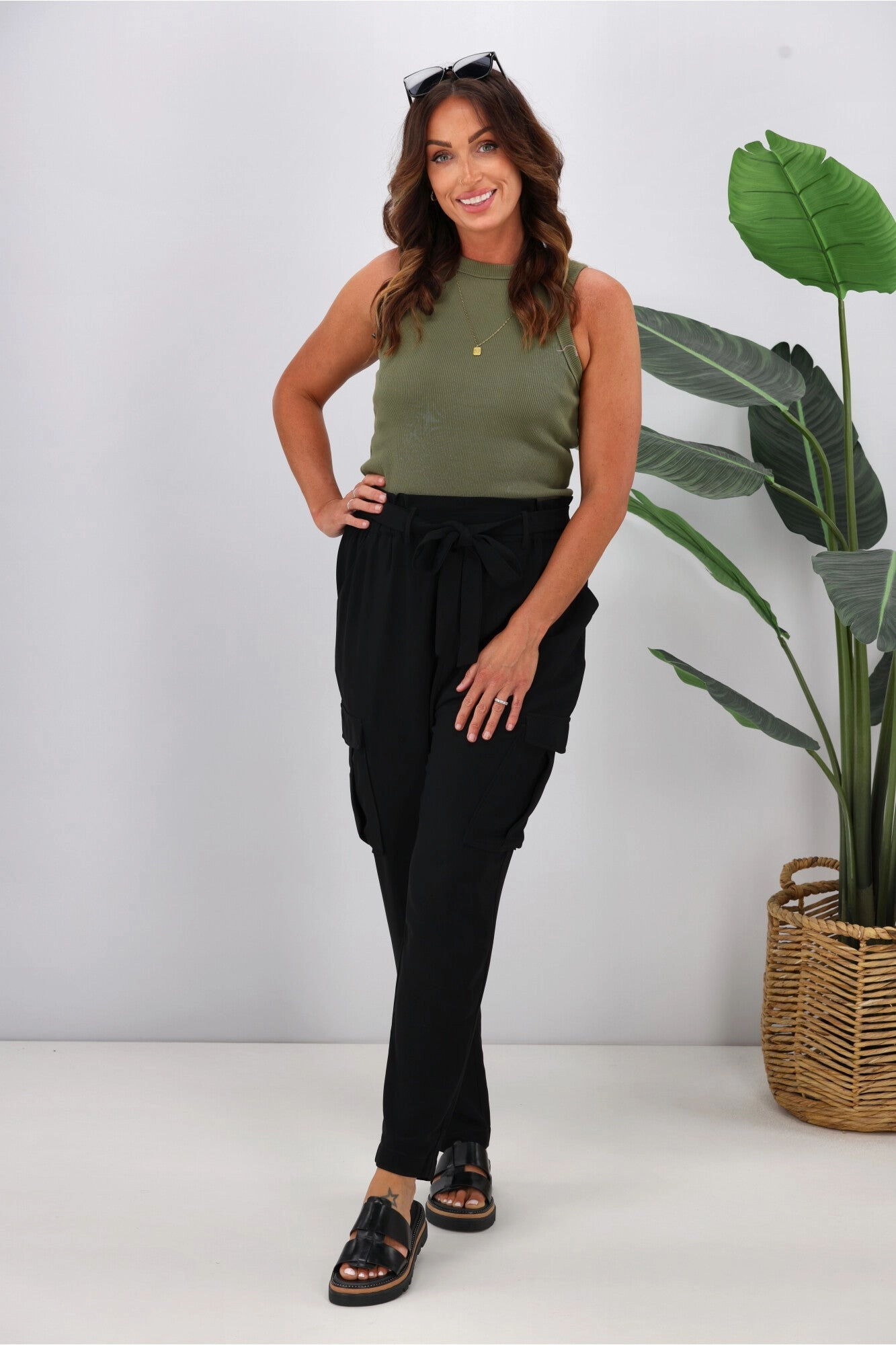 Shine On Label Somerset Tie Waist Pant Black Pro Athlete Quick Dry