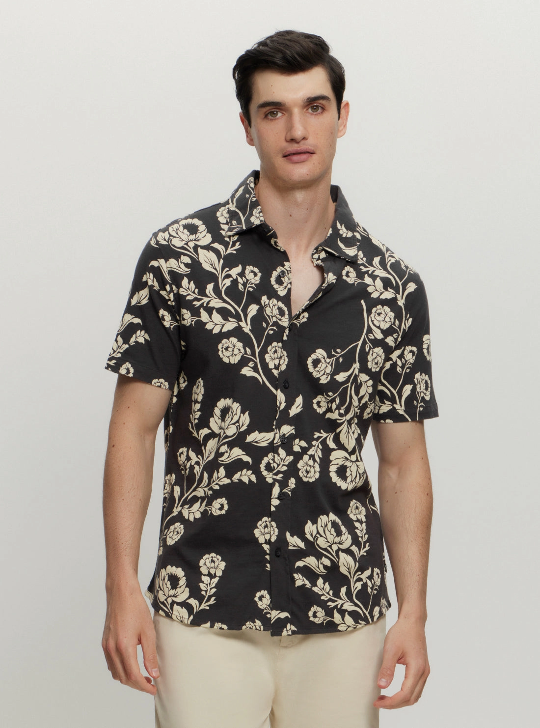 Perfect Fit Black Parker Floral Shirt