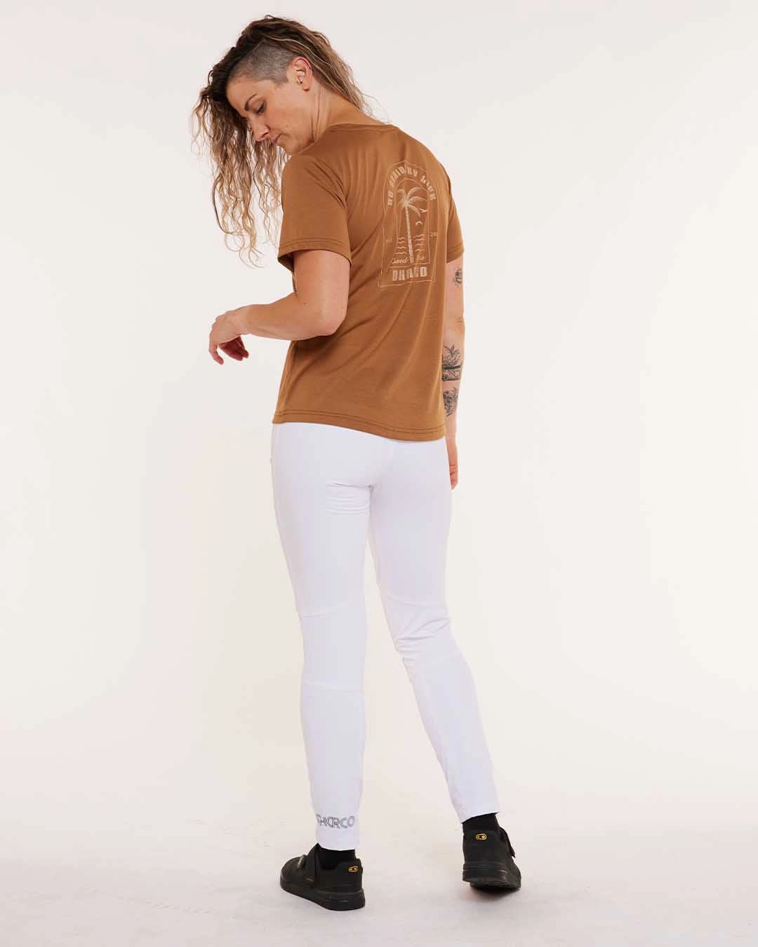 Womens Short Sleeve Tech Tee | Caramel Trendy Fashion