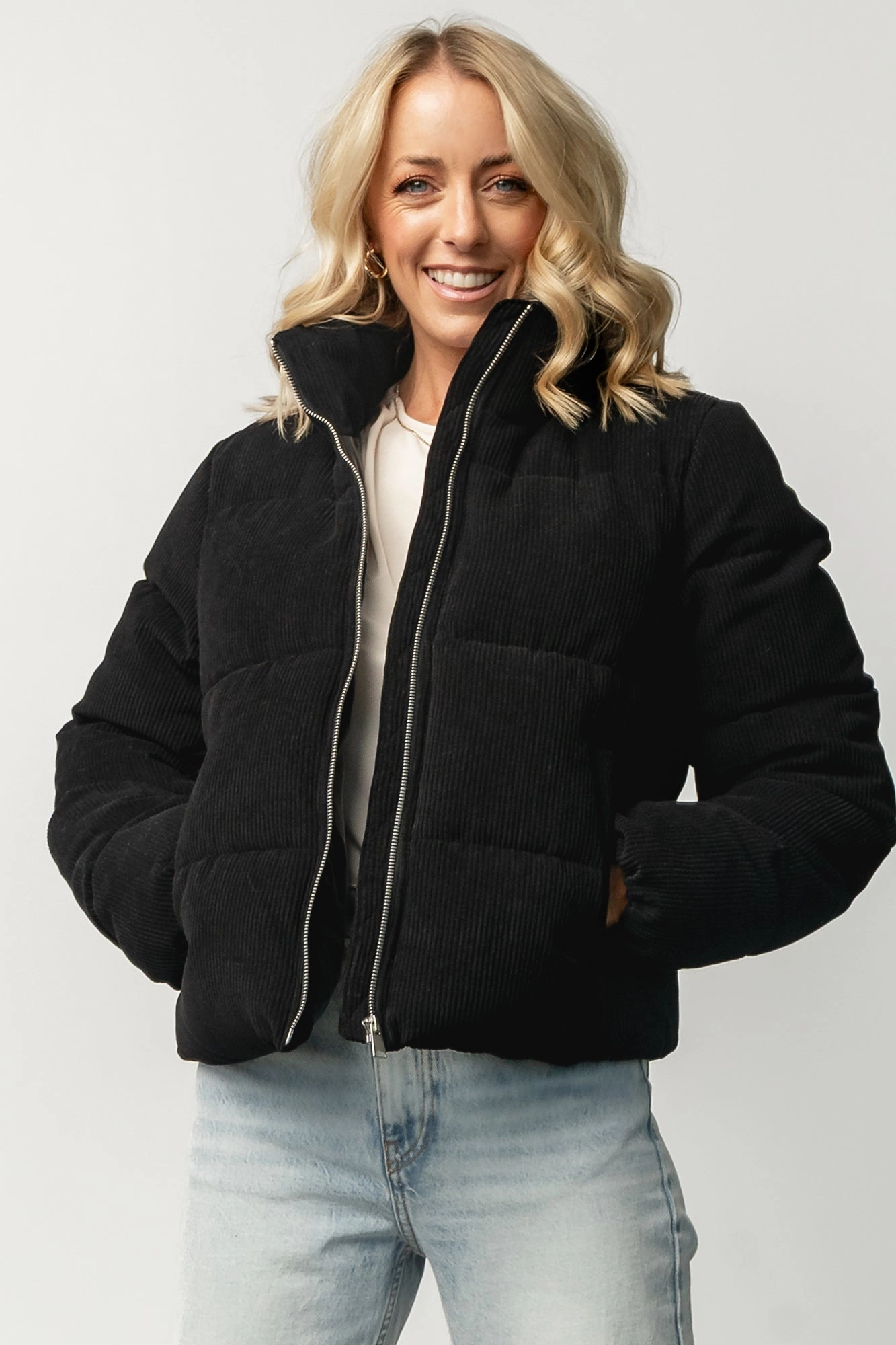 3-In-1 Set CompressionPackableFabric Holden Corduroy Puffer Jacket | Black