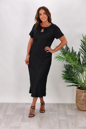 Crisp Finish Art Spirit Huffer Twilight Keyhole Dress Black