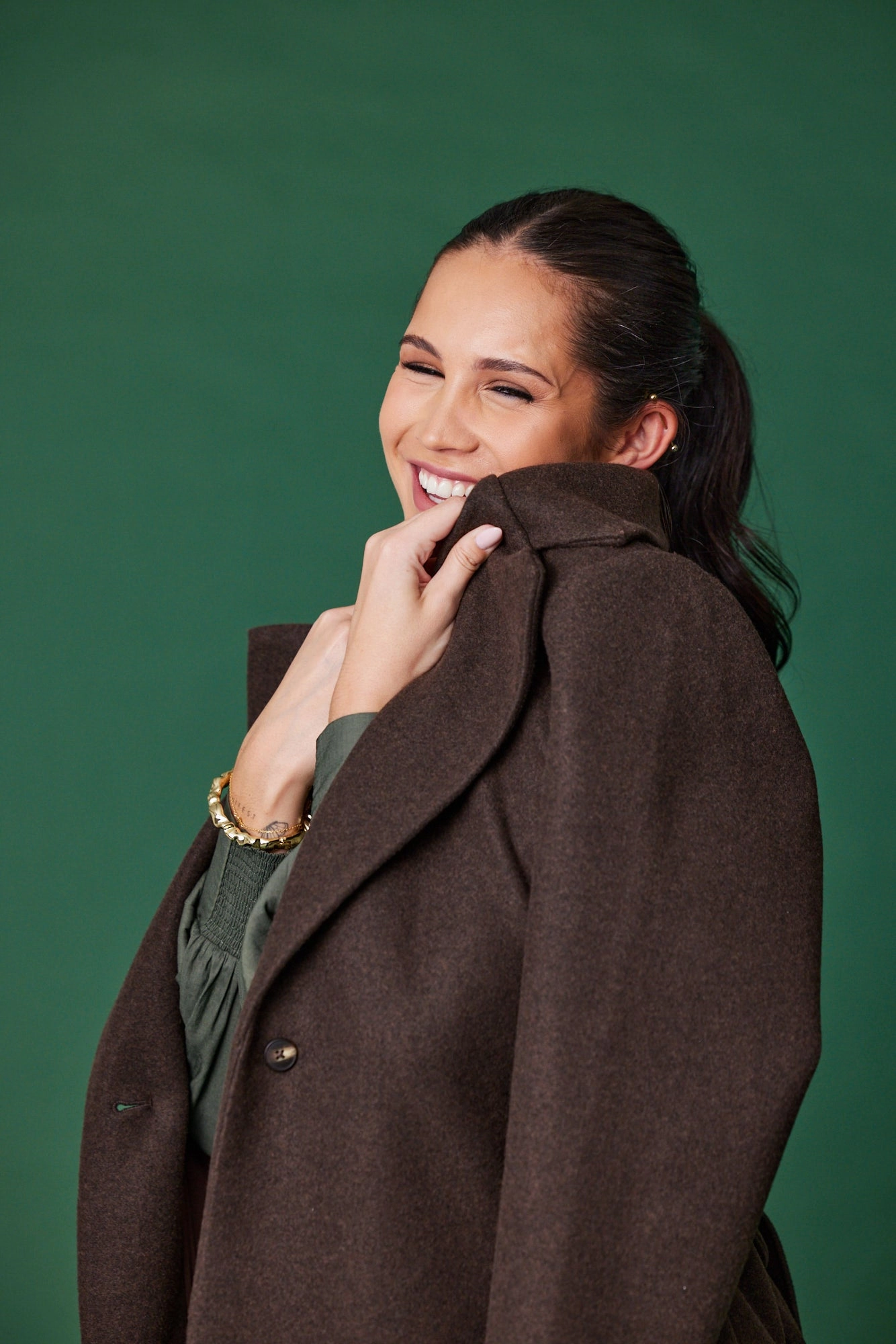 Durable Coating Shine On Label Caspian Winter Coat Cocoa