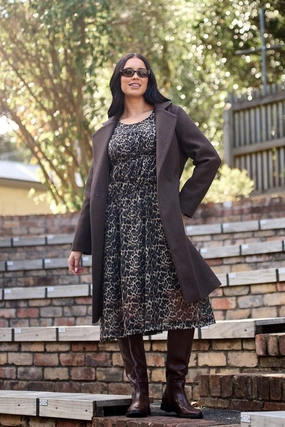 Shine On Label Caspian Winter Coat Cocoa Travel Functional Wear