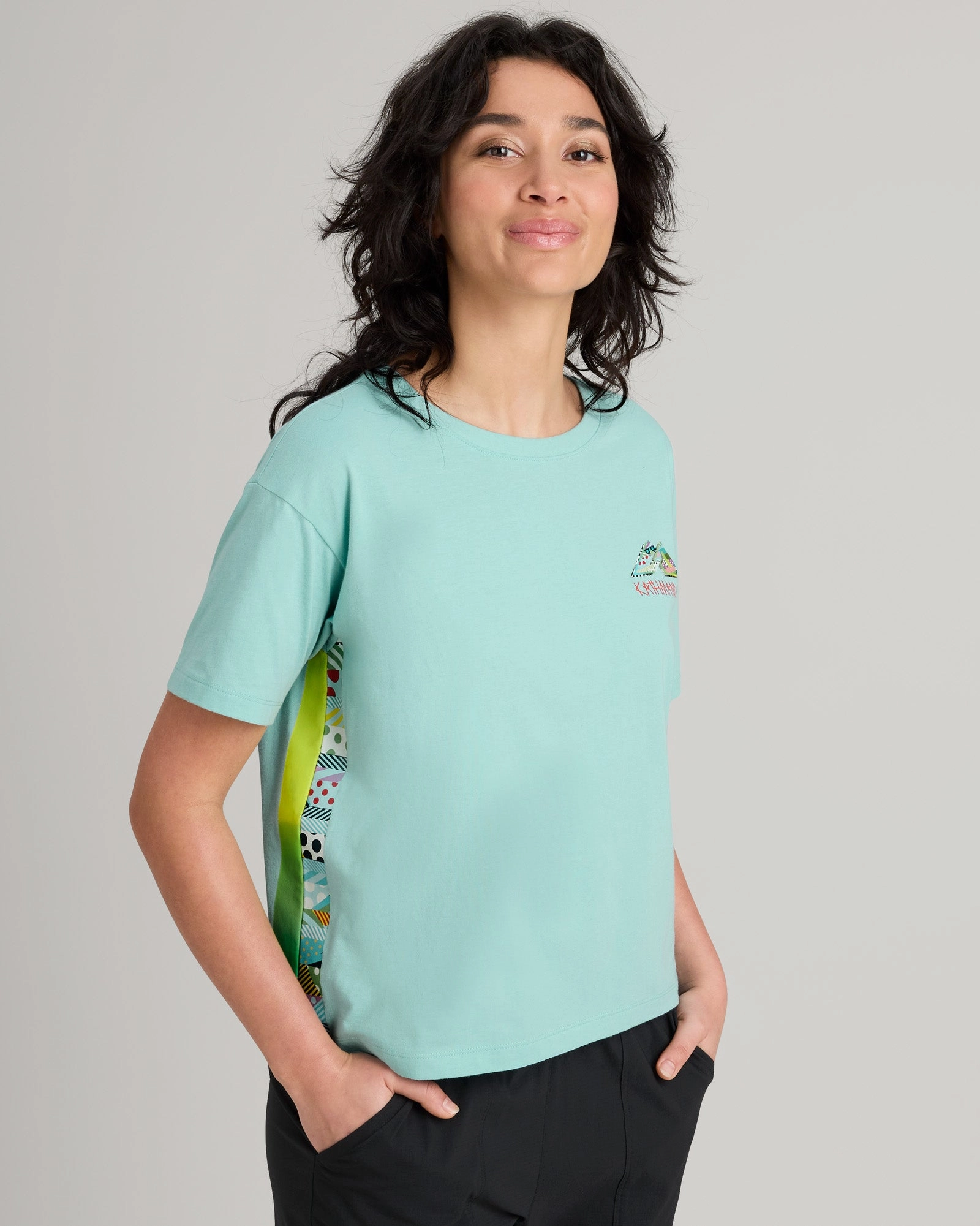 Jason Woodside Prism Women's Organic Cotton T-shirt - Splash Reflective Accent Stripes Reinforced Shoulder Seams