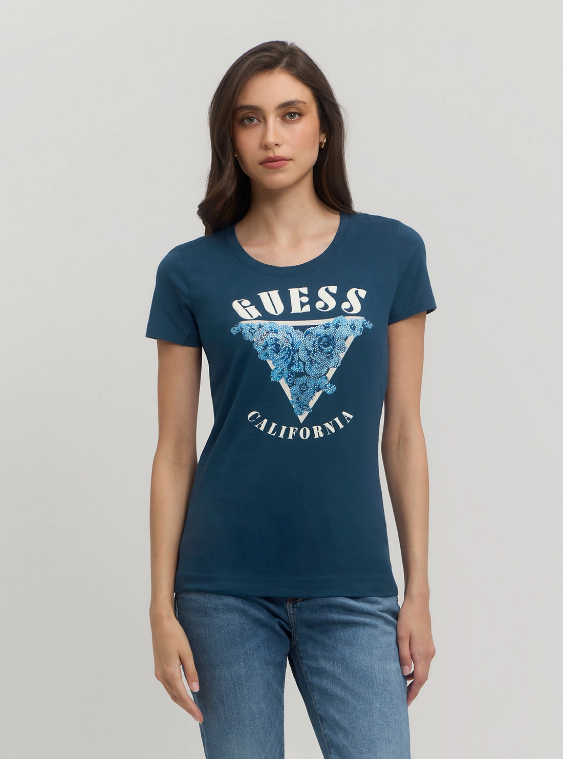 Eco Blue Roses T-Shirt Office Attire