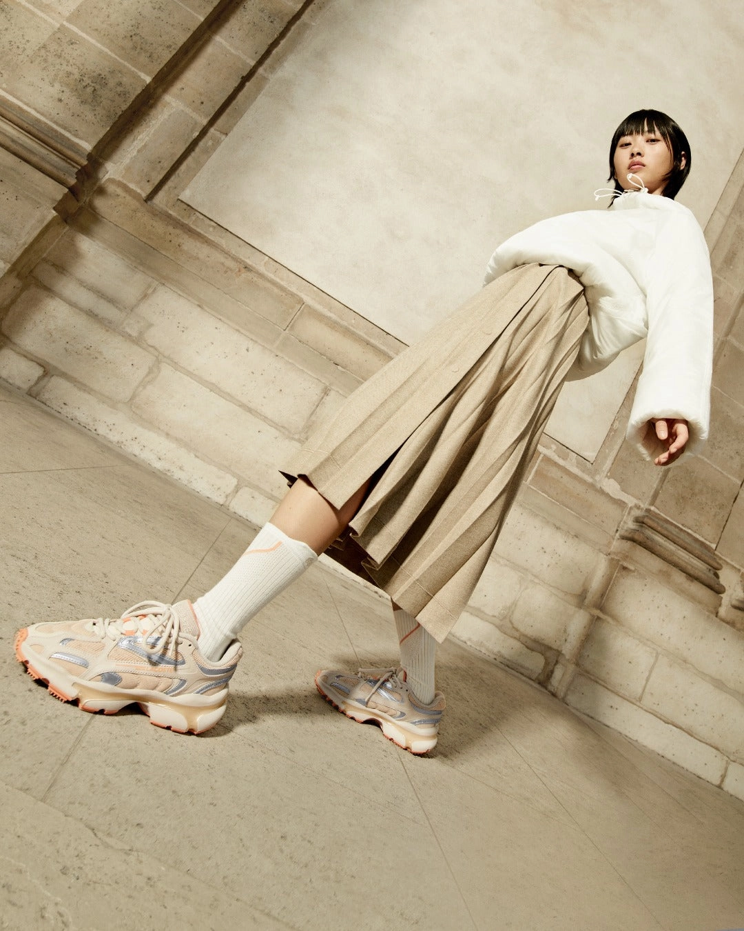 L003 2k24 Lt.tan Lt.org textile Elasticated Lacing All Season