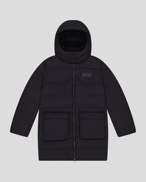 Layered Drape Modern Fit Women's Epiq Down Heritage Parka Jacket - Black Stingray