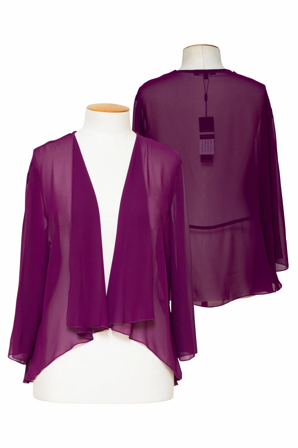 Layla Jones / Jesse Harper LJ0212/JH0244 - Calvin Klein Chiffon Jacket with peplum No Collar Moisture Control Fibers