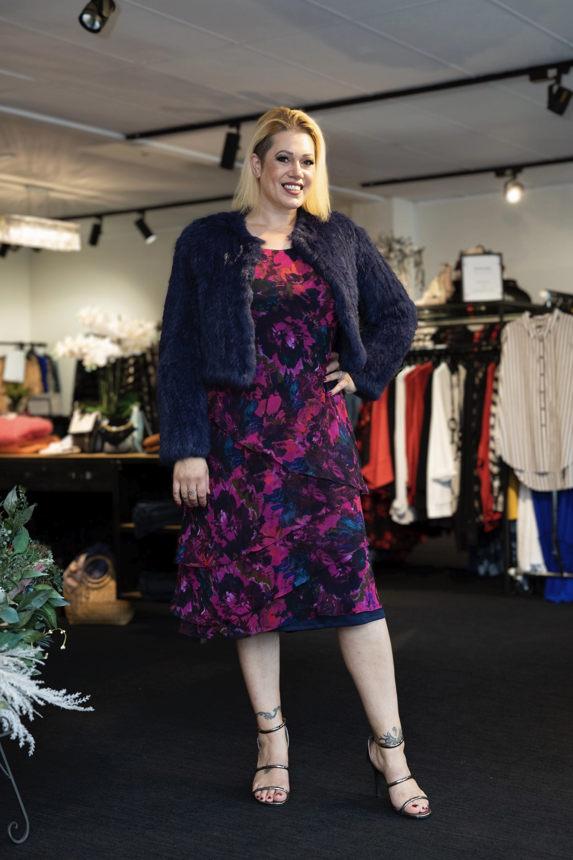 Compression Fit Technology Anti Slip Cuffs Layla Jones - LJ0359 Layer Dress w Jacket - Exclusive