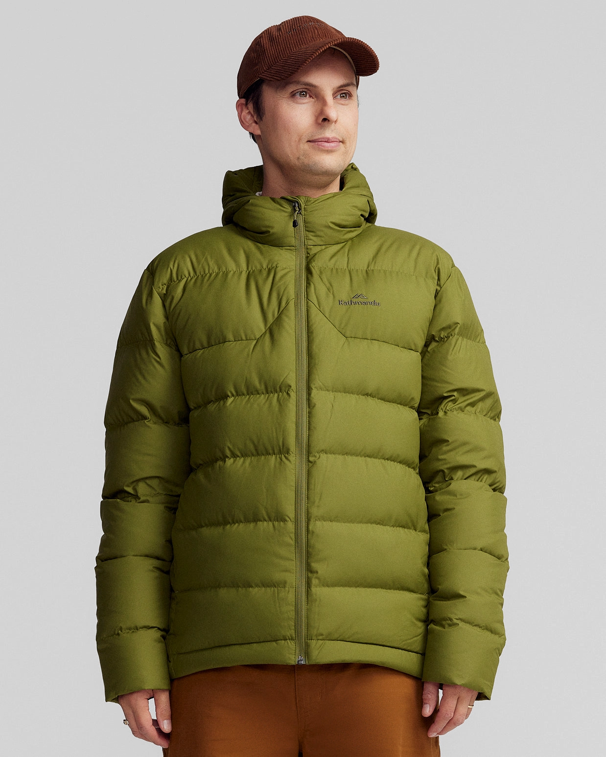 DoubleLayeredHem Hypoallergenic Textile Men's Epiq Hooded Down Jacket v2 - Dark Fern