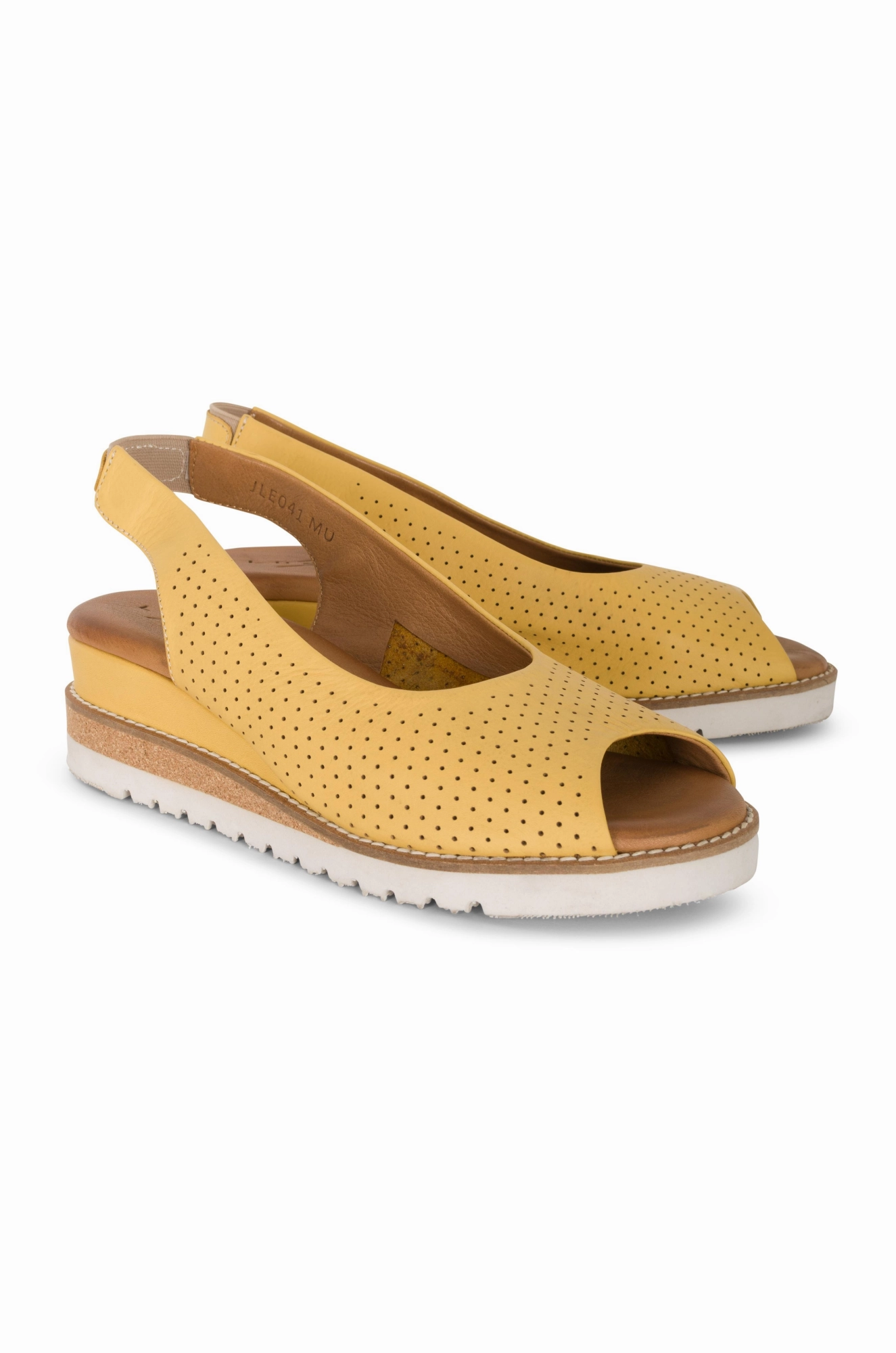 Adjustable band No Buckle Leather peep toe Sandal | MUSTARD | CANTERBURY YY