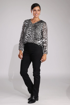 Regular Coloured Denim Jeans | Black | 6907B1 No Gap Waist Engineering Simple clothing