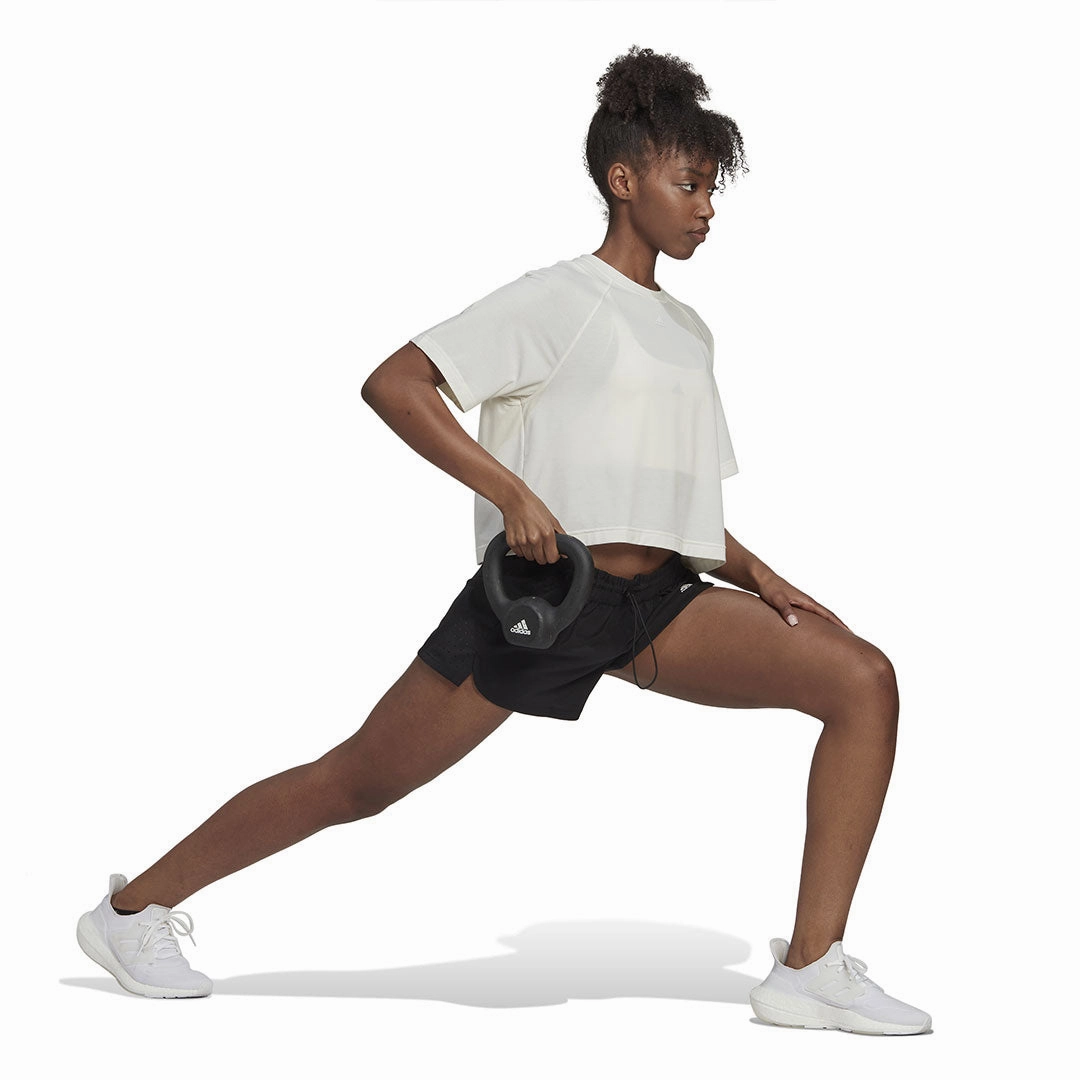 adidas - Women's Perforated Pacer Shorts (HD3925) Layer Comfort Stretch waistband