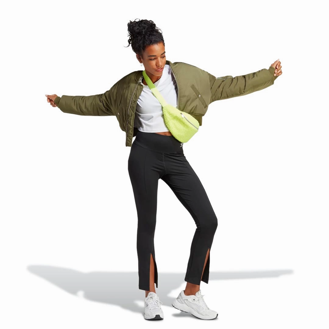 adidas - Women's Adicolor Classics Open Hem Leggings (IB7304) Quick Access Zippers Lightweight Weave