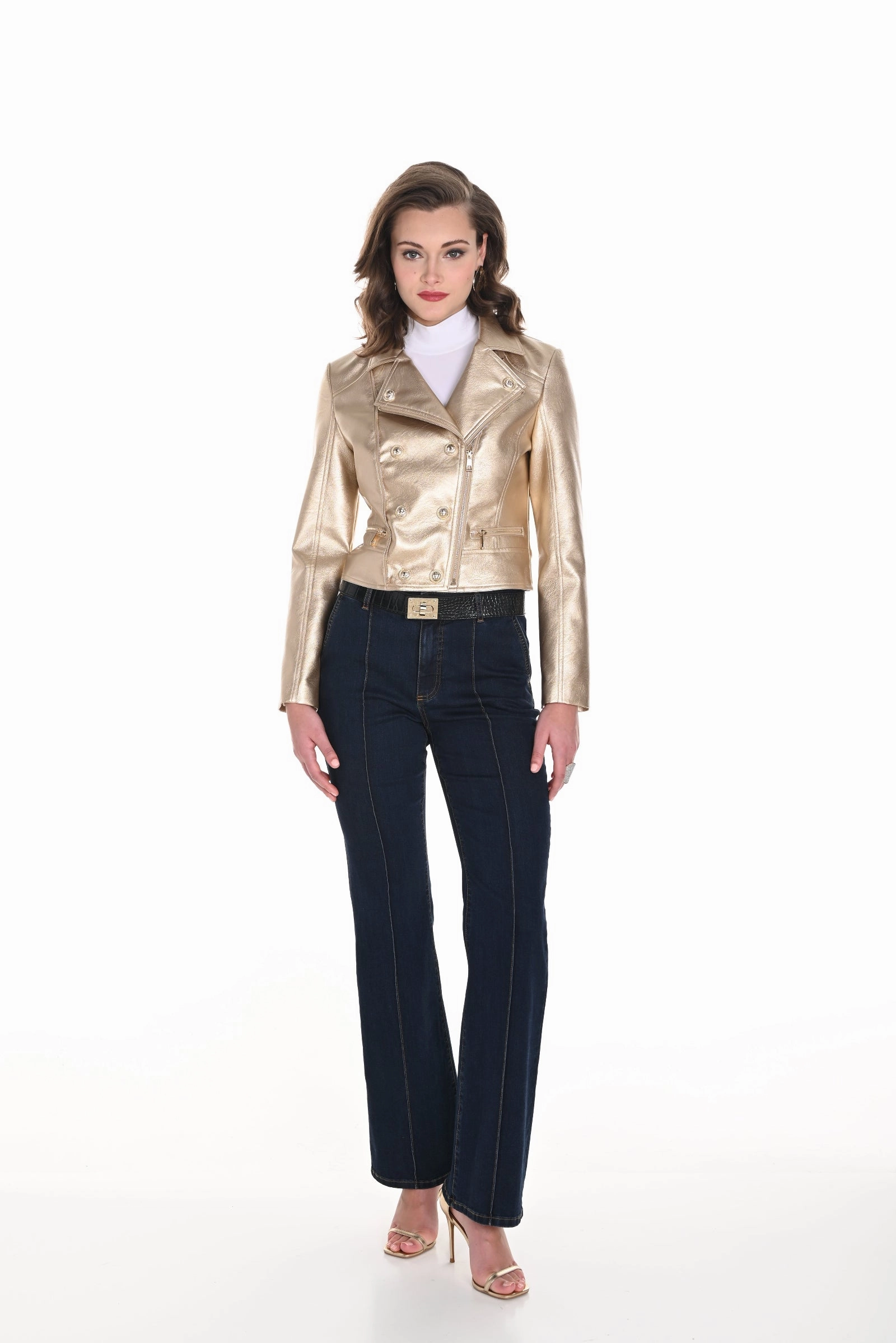 Frank Lyman - 244634U Pintuck Jeans Cozy Casual Stay Dry