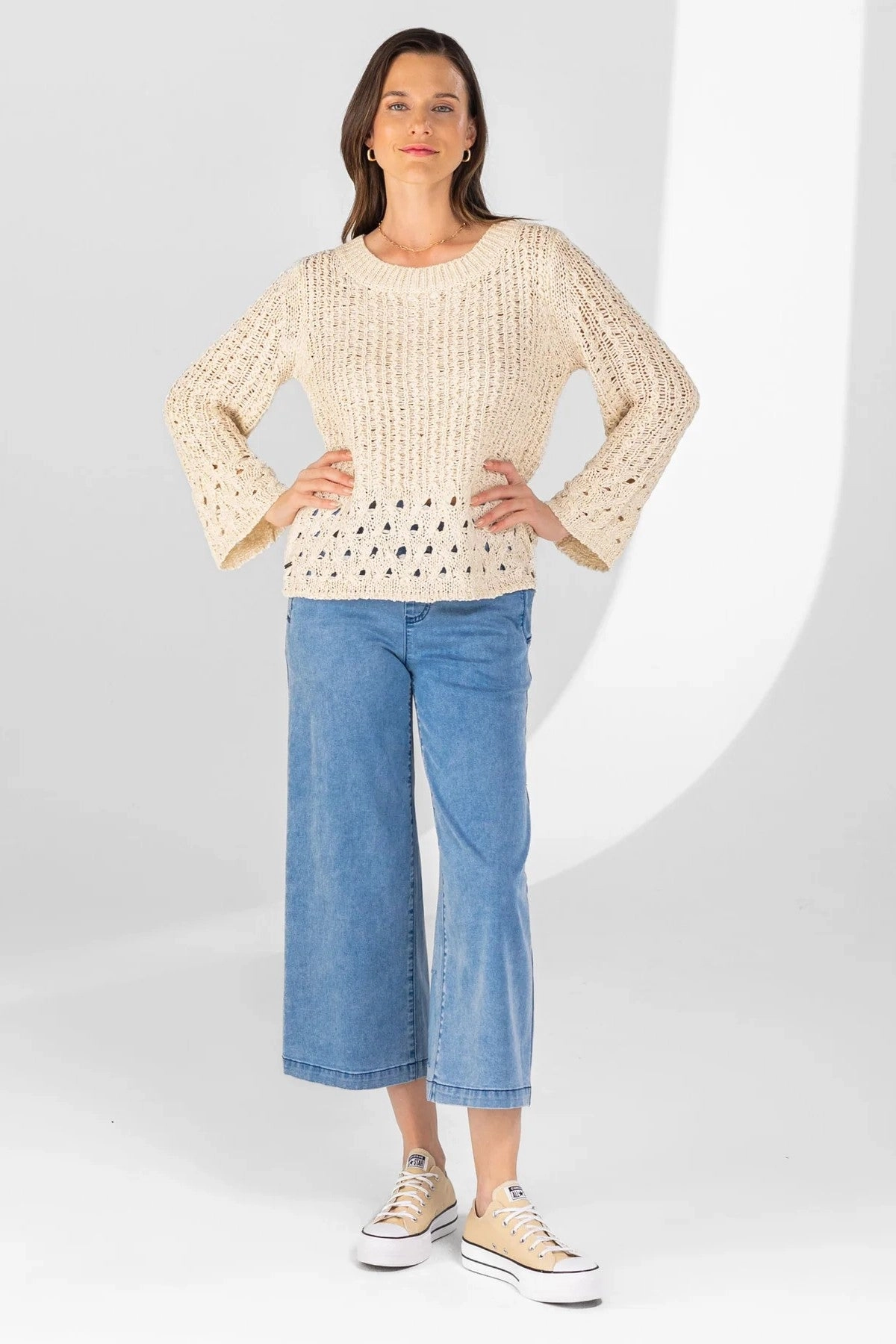 Eco Friendly Dyeing Sustainable Material Blend Lisette - 1082-1073 Wide Leg Crop Pant