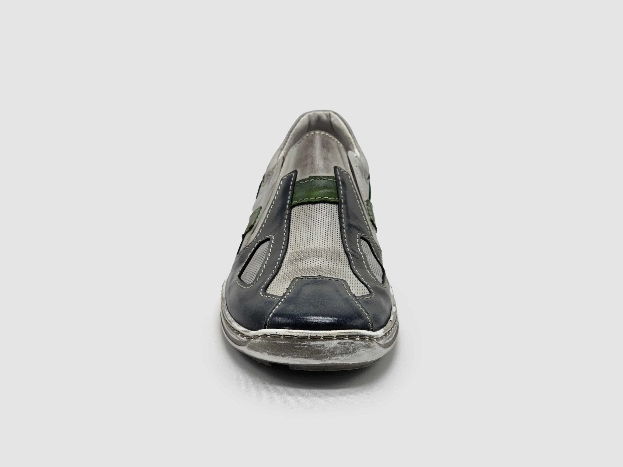 Men's All-Day Slip-On Leather Shoes - Grey Storm Walk Stair Climb