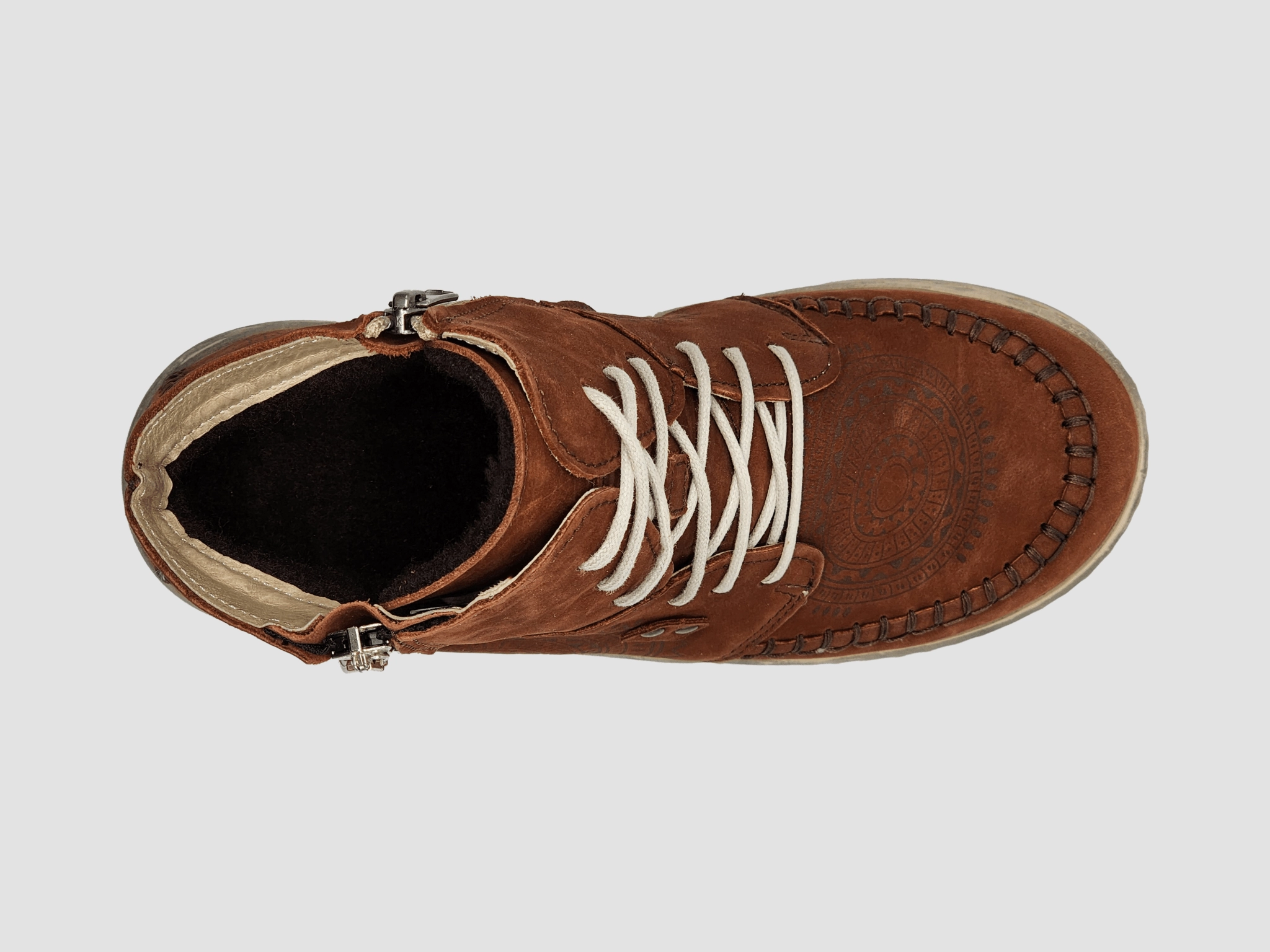 Heavy Weather Women's Timeless Brown Wool-Lined Zip-Up Leather Boots