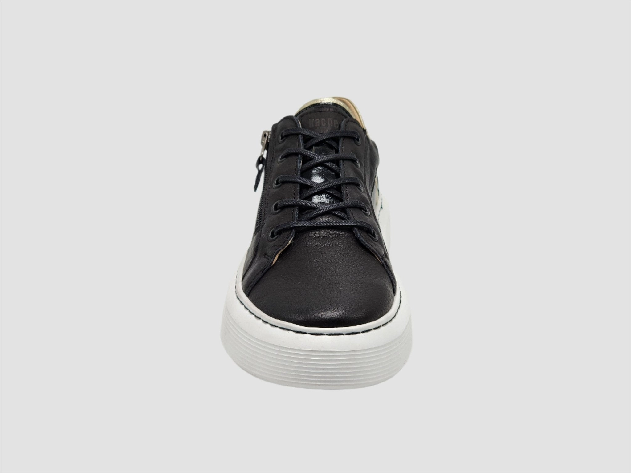 Women's Classic Zip-Up Leather Sneakers - Black Coast Hike Fashion Forward