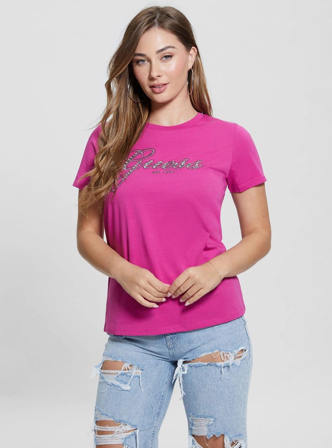 Pink Glam Logo T-Shirt EasyCare Material