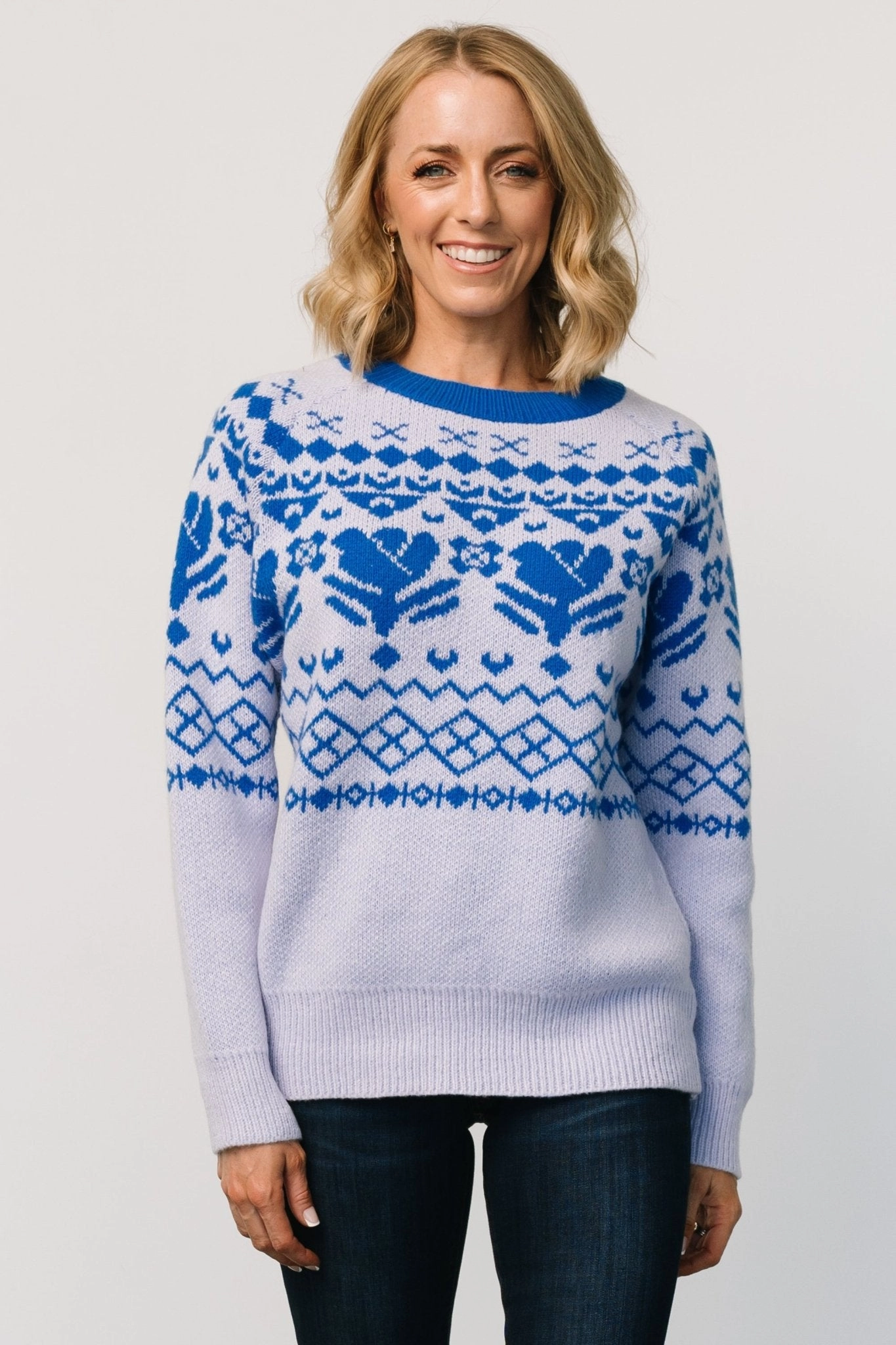 Lucerne Sweater | Blue Multi Timeless Appeal Comfy Stretch Wear