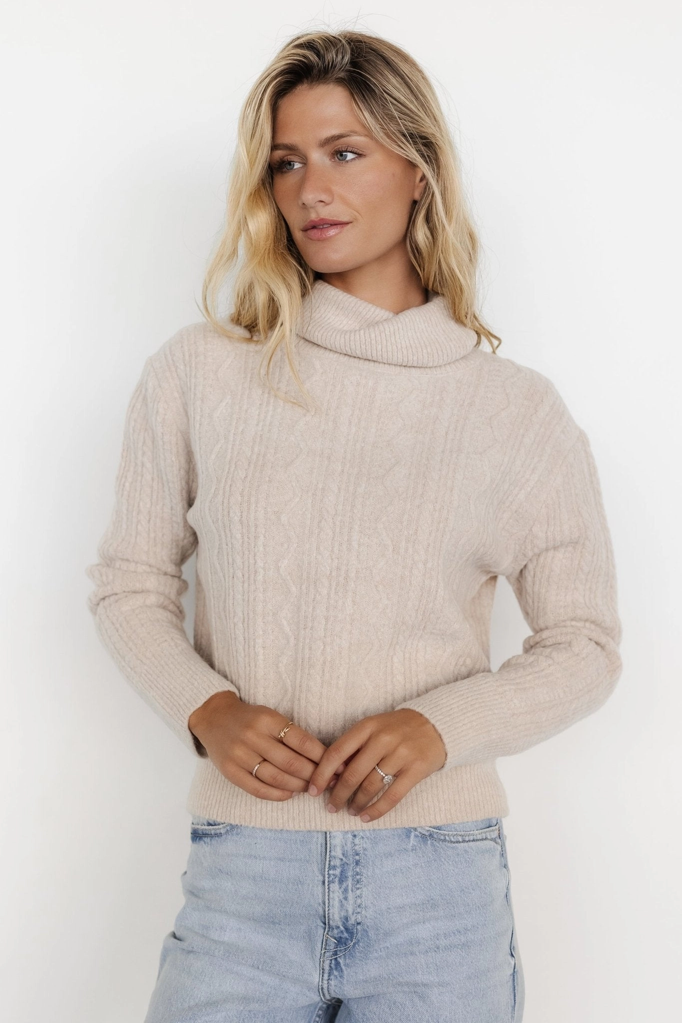 Biodegradable Fiber Option Winter Apparel Luxembourg Sweater | Beige
