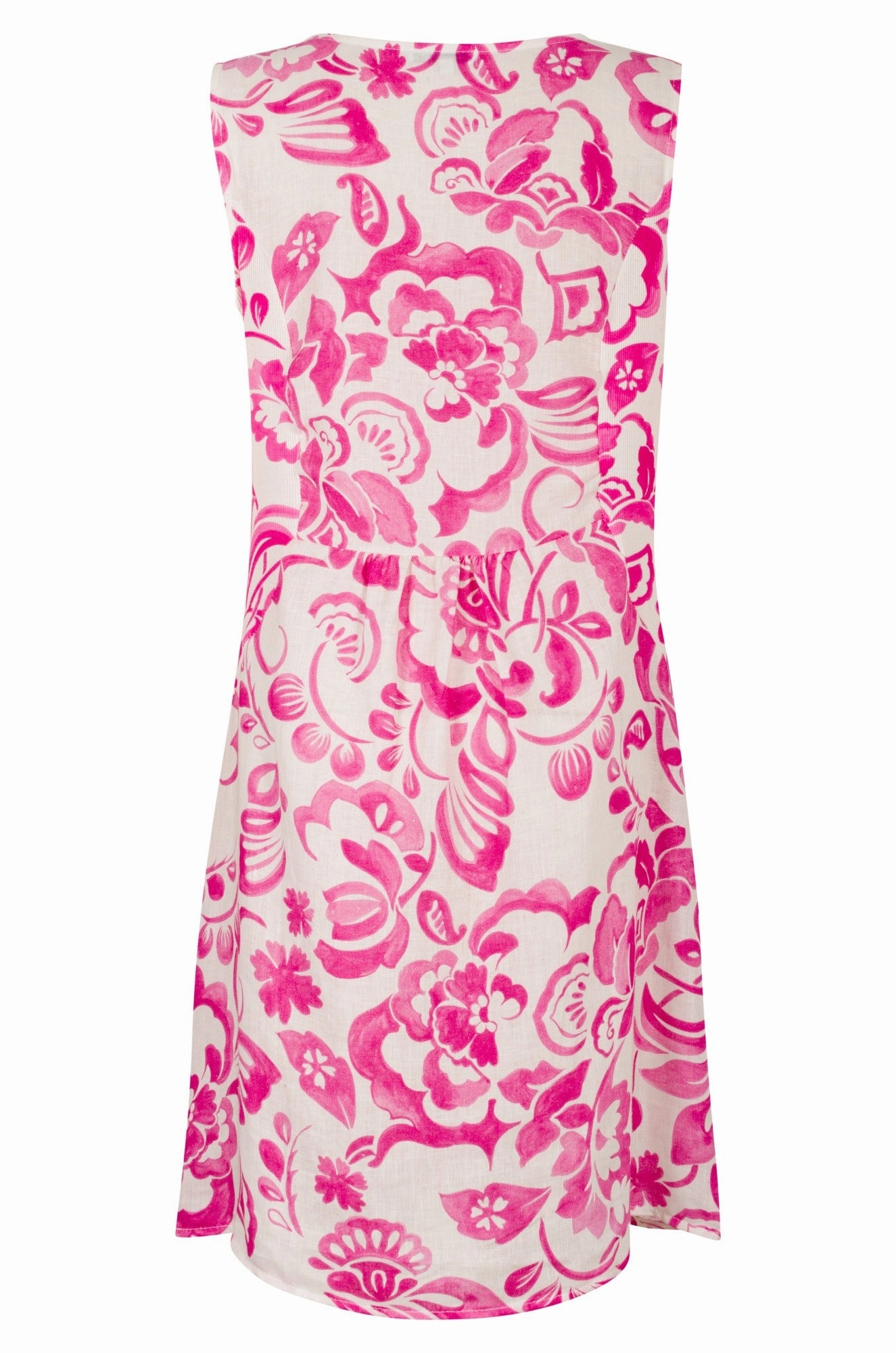 Made in Italy 100% Linen | Magenta Brushstrokes | 0402A1 Gentle Aesthetic Casual Silhouette