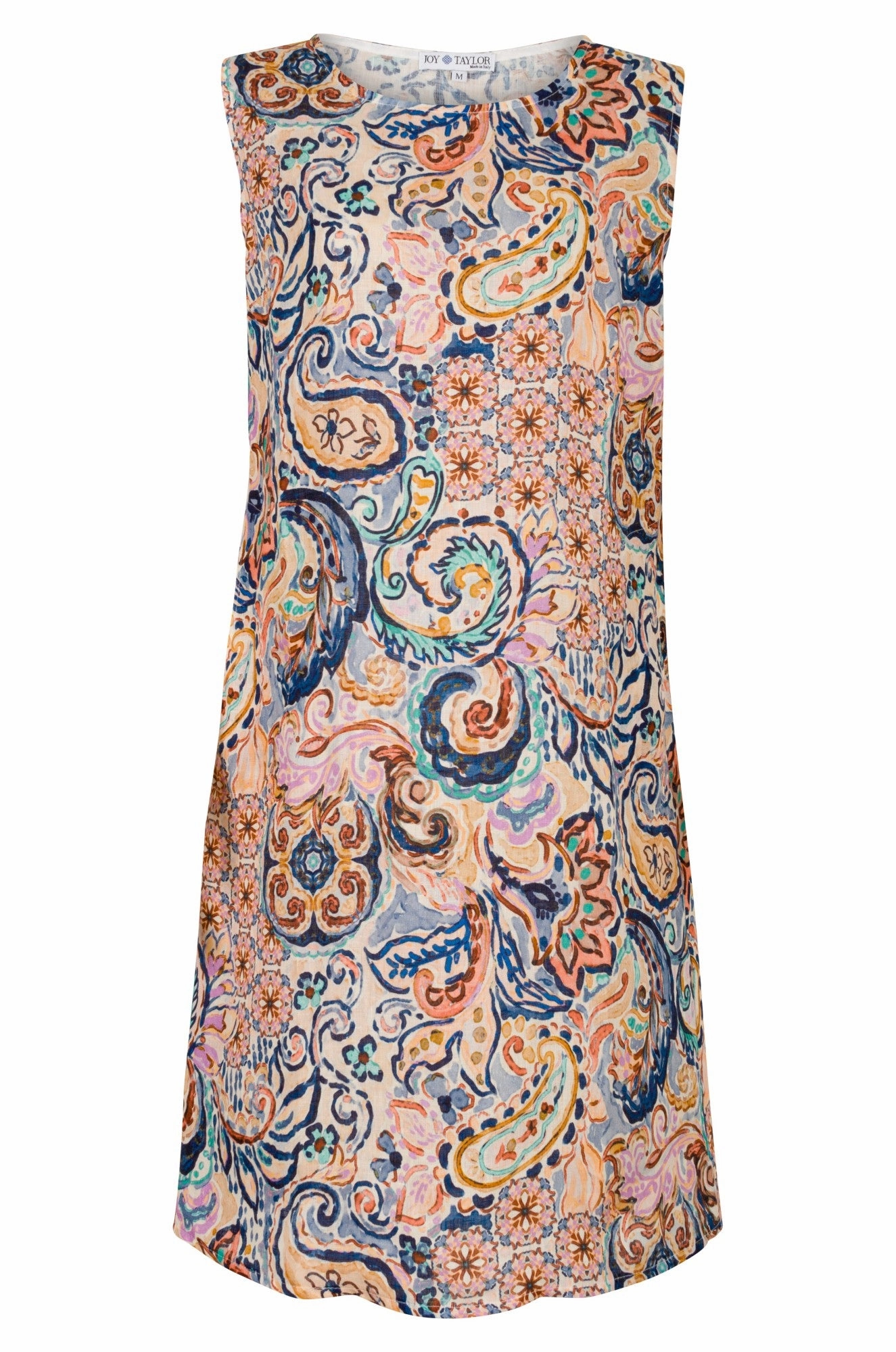 Made in Italy 100% Linen | Multi Blue Paisley | 0402A1 Smart Fashion Gentle Motion