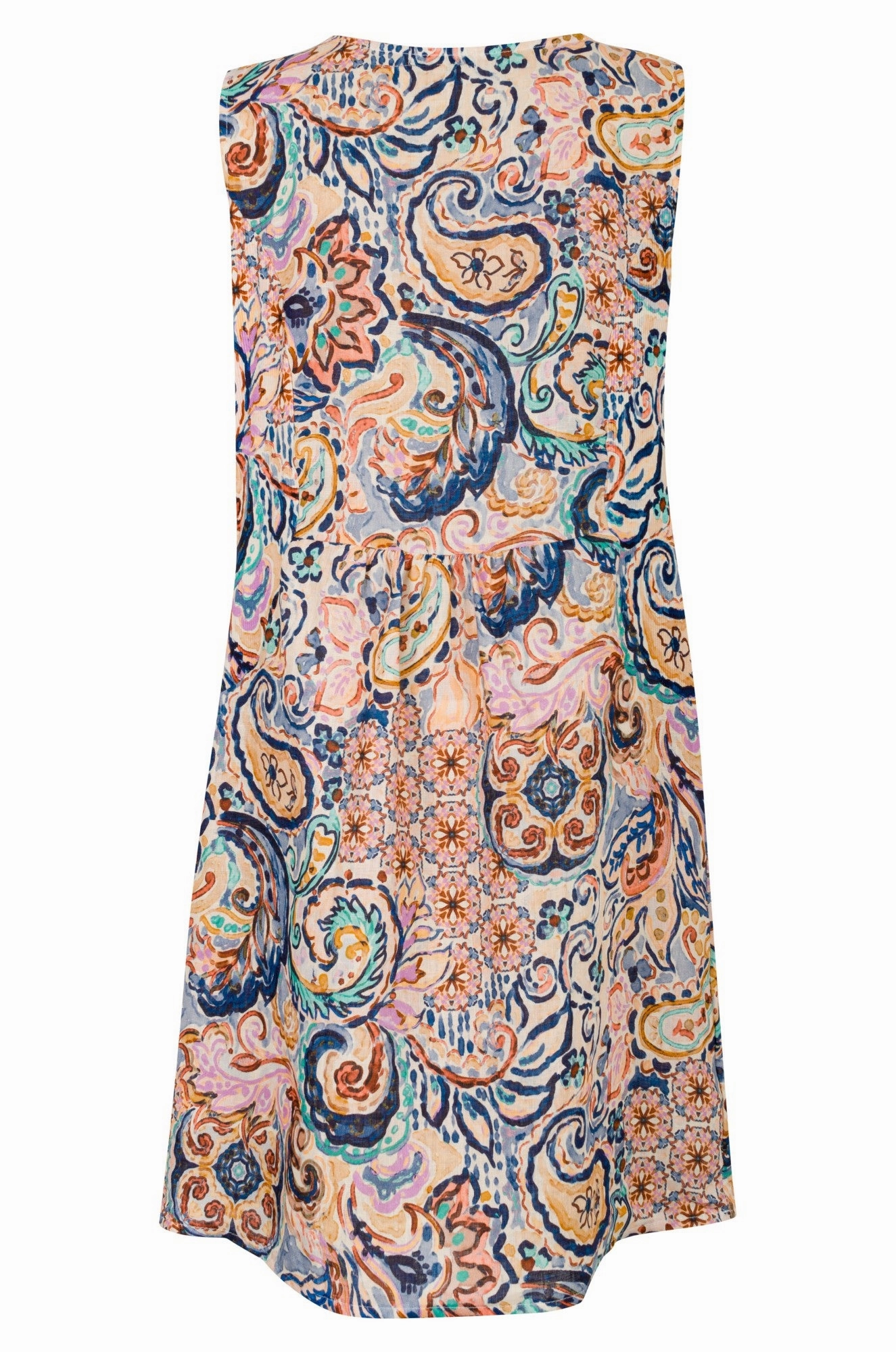 Made in Italy 100% Linen | Multi Blue Paisley | 0402A1 Easy Lovely