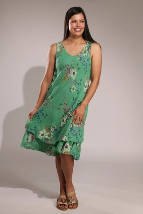 Made in Italy V neck Dress | Kelly Bouquet | 0302A1 Flattering Fit Wear