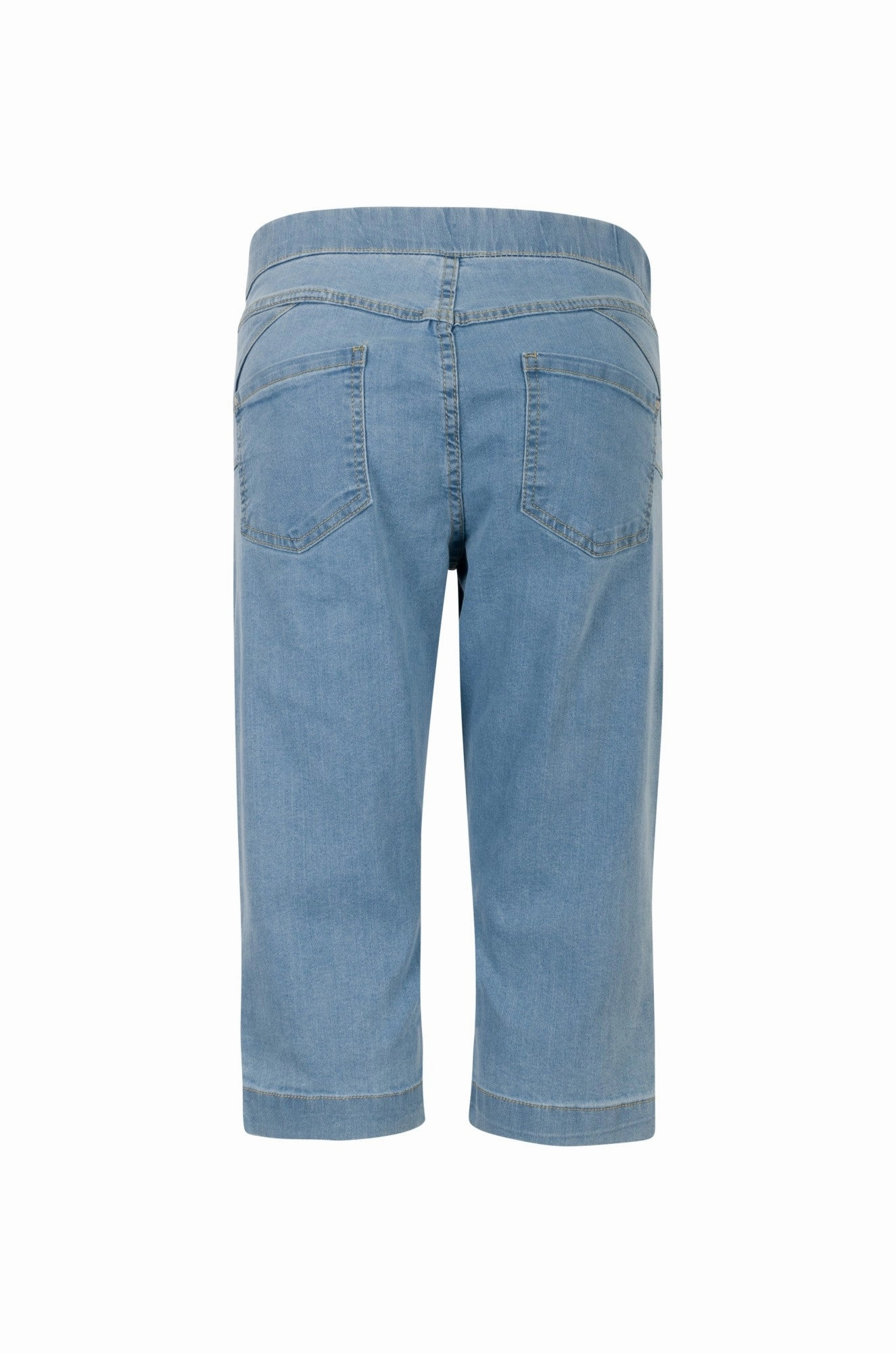 City Walk Comfy Weekend Getaway No Hassle Fit Twin Lakes Denim Below Knee Jeans | LIGHT INDIGO | 6505A1