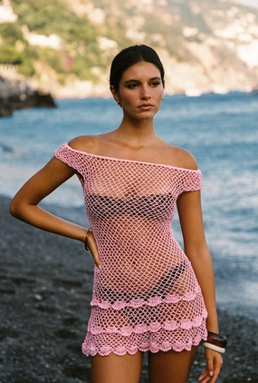 Mae Off Shoulder Mini Dress Scandi Clean