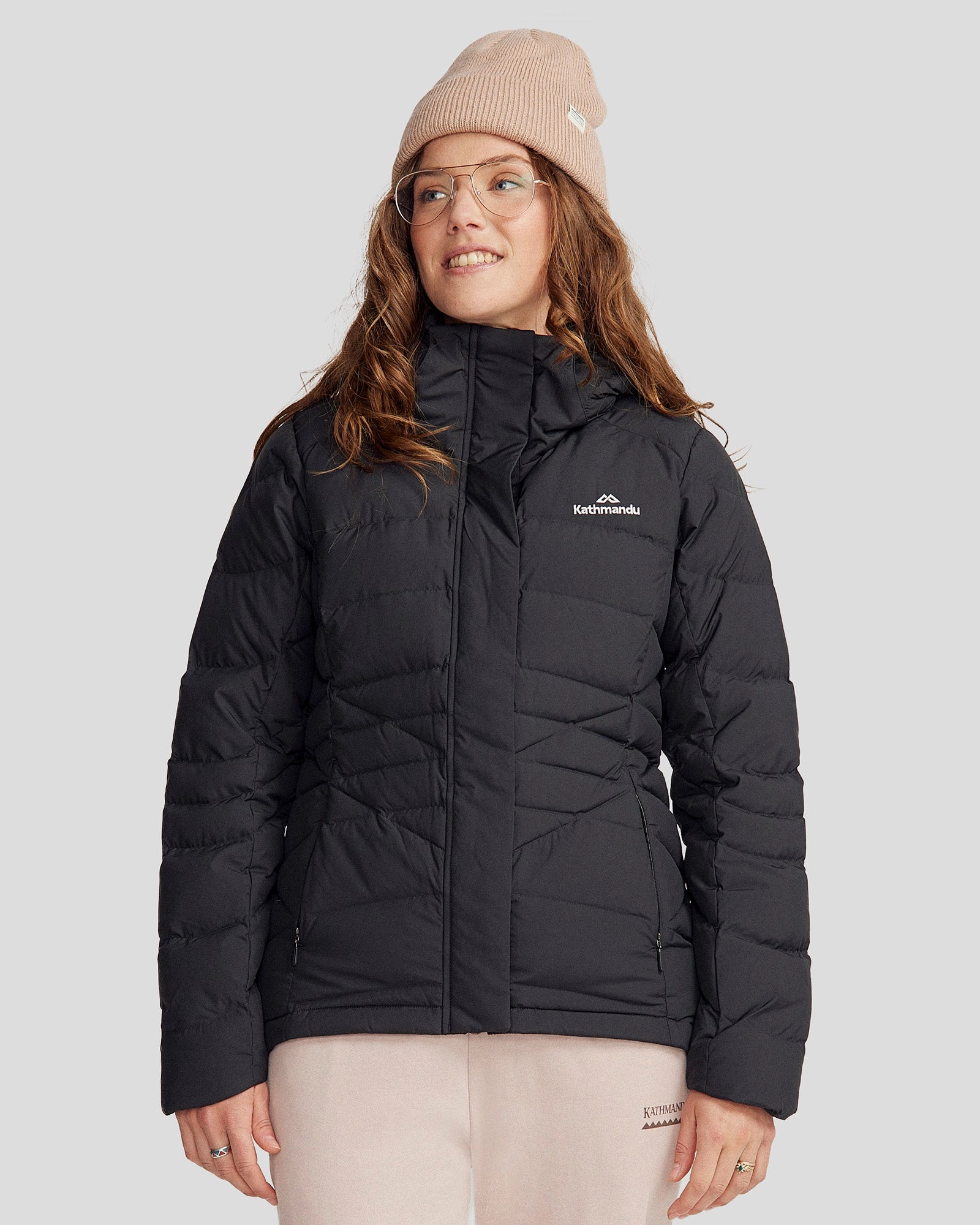 Flexible Layer Fit Women's Winterburn Hooded Down Jacket - Black