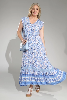 Maxi Dress | MULTI BLUE | 0033C1 Calm Style