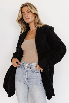 Midweight Layer Melrose Teddy Jacket | Black