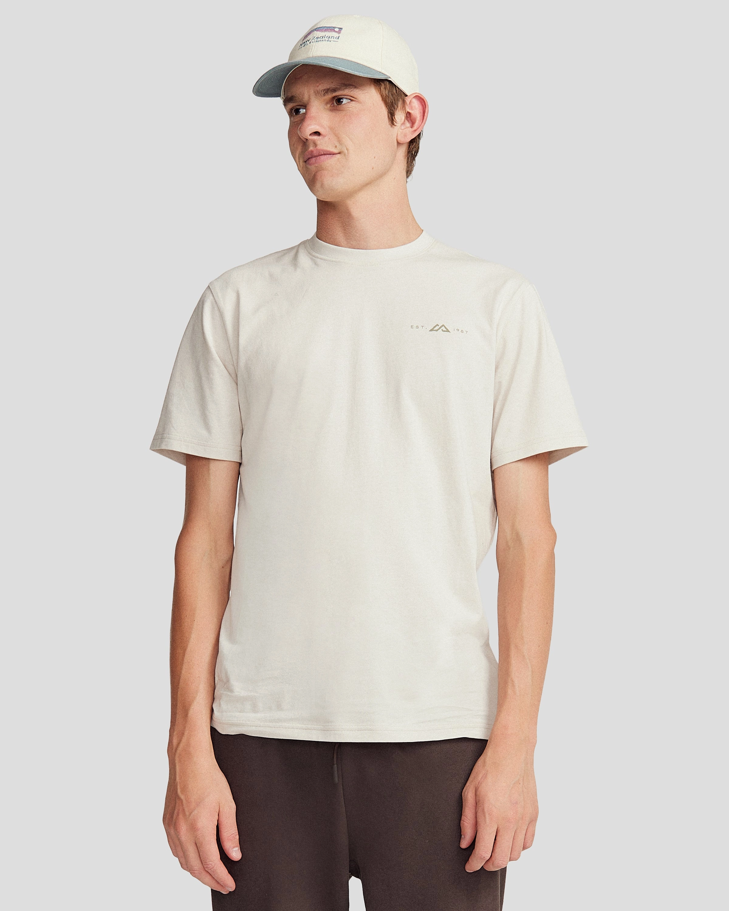 sporty wear FlexibleCollarStructure Men's 1987 Organic Cotton S/S Tee - White