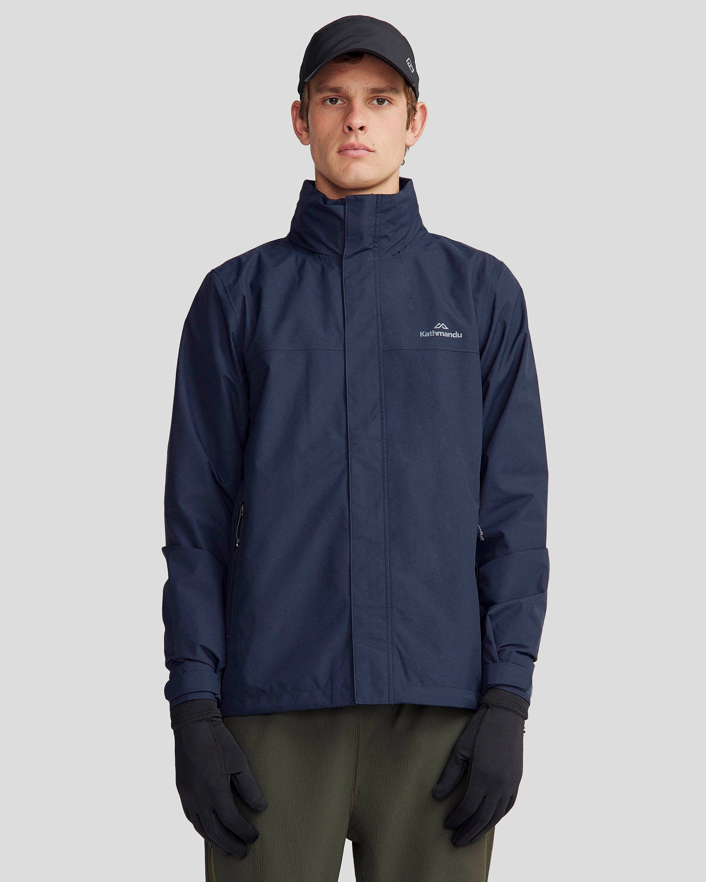 Men's Andulo 2-layer Rain Jacket - Pure Navy Ultra Compact Packing Design Smooth Zipper Action
