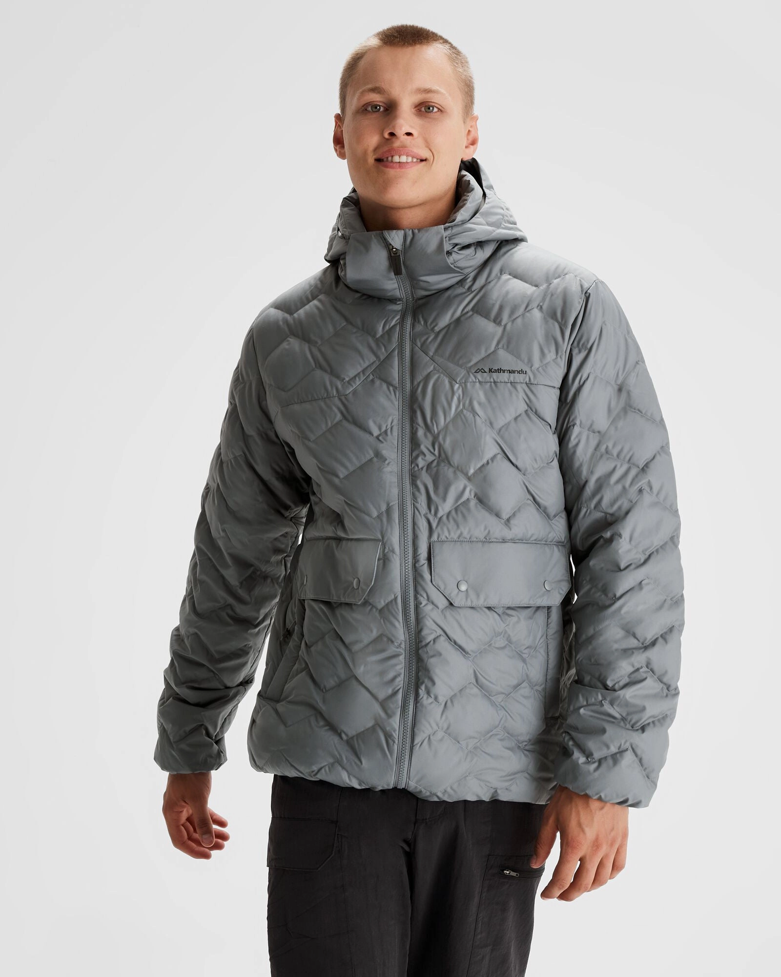 Multi Directional Stretch Weekend Ready Men's Any Time Down Hooded Parka Jacket  - Moon