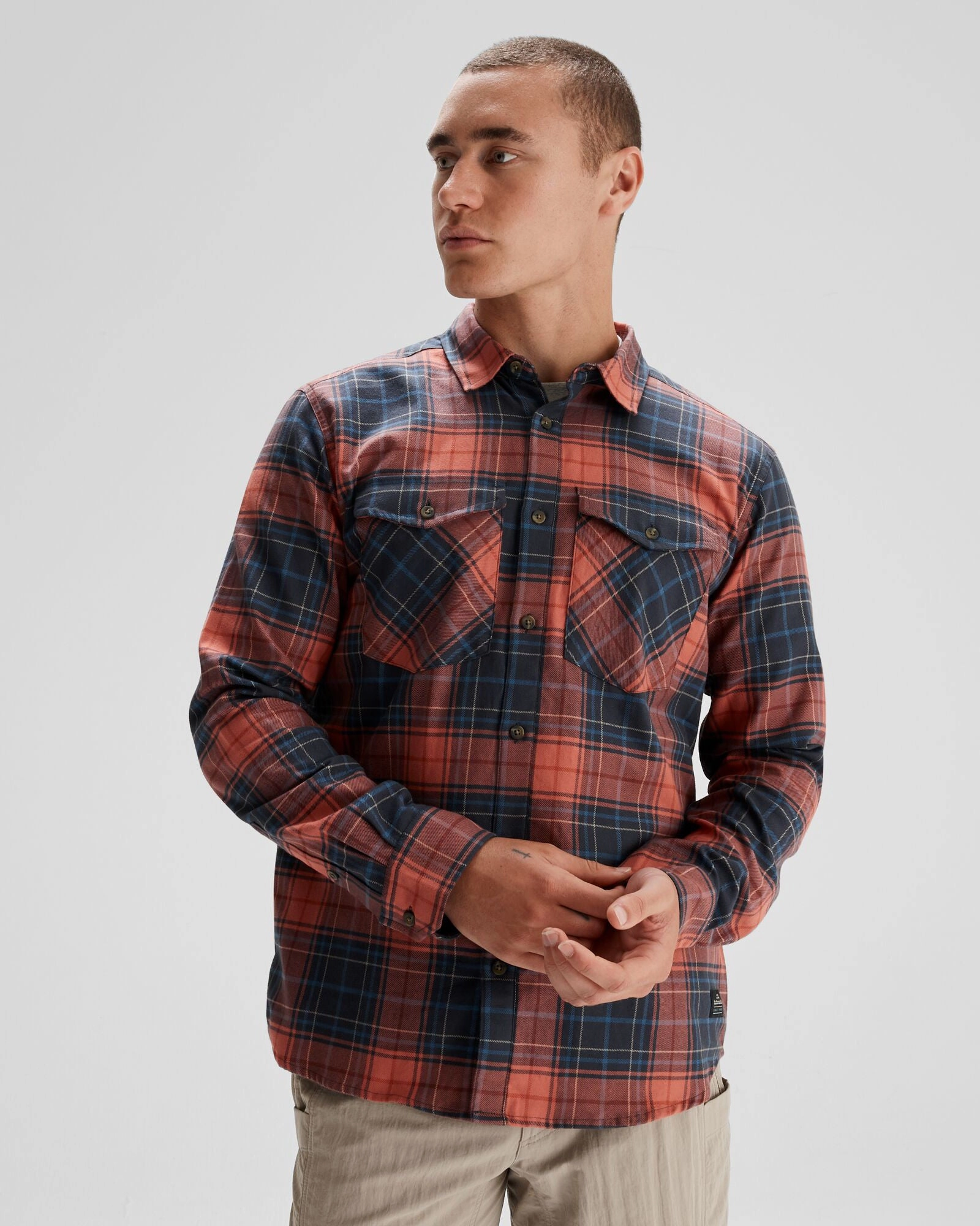 Men's Carrillon HF Long Sleeve Shirt - Hillside Plaid Spicy Chilli Pepper Everyday Look