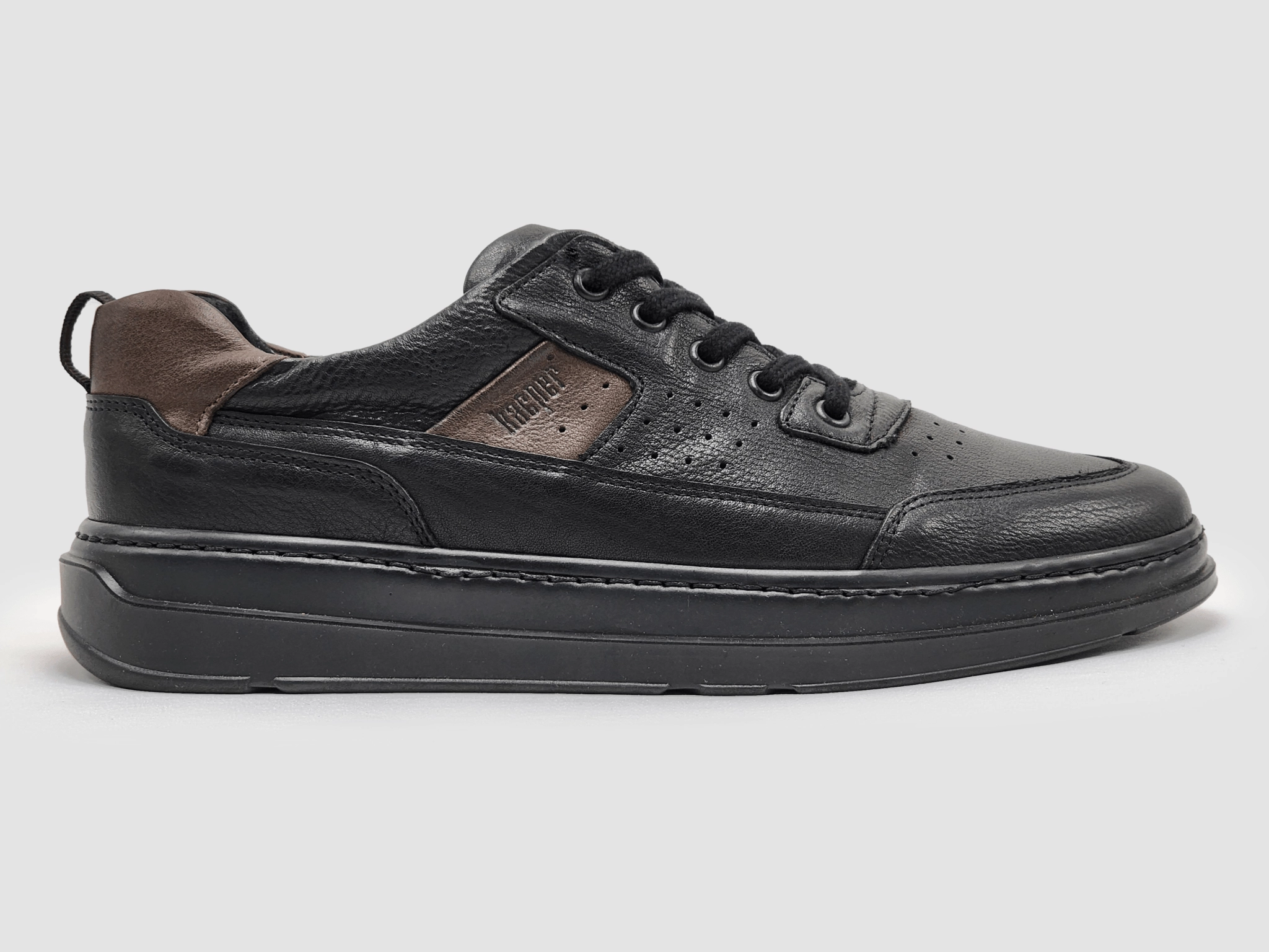 Men's Casual Leather Shoes - Black Cool Comfort Road Ready